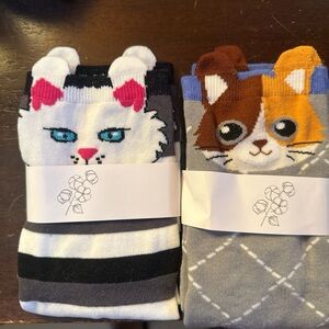 Cute Cat Design Women's Socks Set